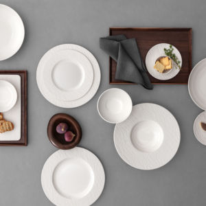 Set de farfurii, V&B - The Rock White Glazed - 4 persoane